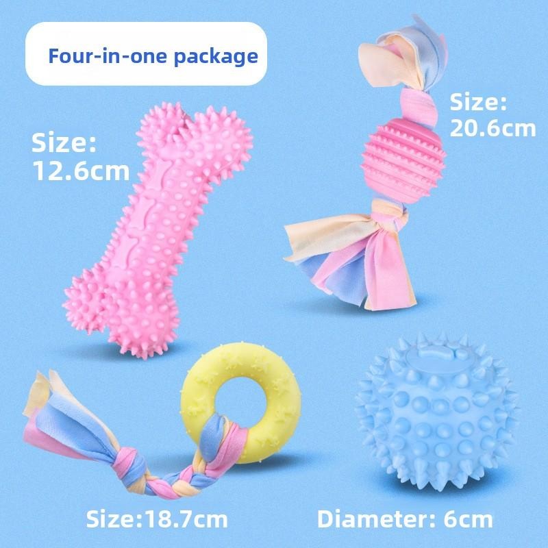 Dog Chewing Toys 4 set, Teeth Cleaning for Puppy