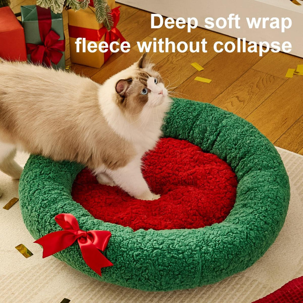 Christmas Cat Dog Beds Nest Mats, Warm Winter Pet Beds House, Gifts,Cute Cave Design