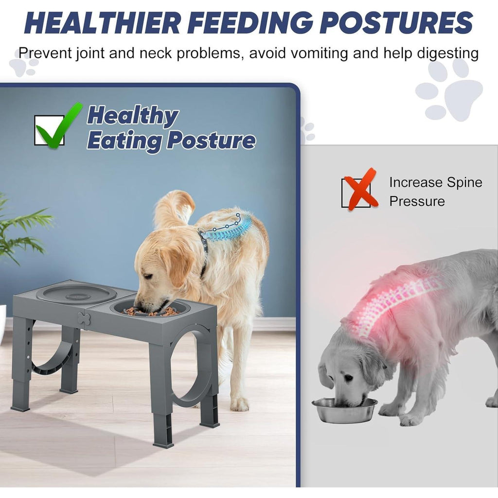 Adjustable Dog Bowls Slow Feeder 2 in 1