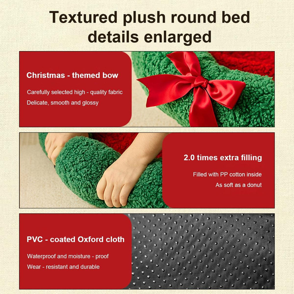 Christmas Cat Dog Beds Nest Mats, Warm Winter Pet Beds House, Gifts,Cute Cave Design