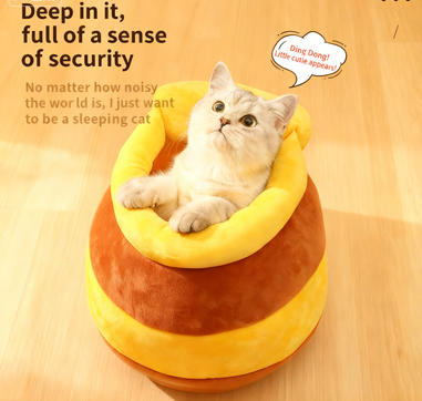 Adorable Honey Pot Cat Bed