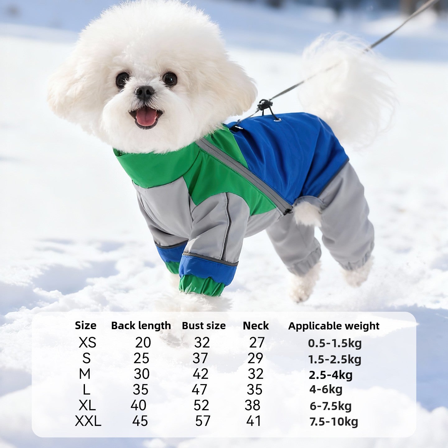 Dog Outdoor Jacket Raincoat, Waterproof and Windproof, Leash-compatible