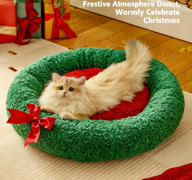 Christmas Cat Dog Beds Nest Mats, Warm Winter Pet Beds House, Gifts,Cute Cave Design