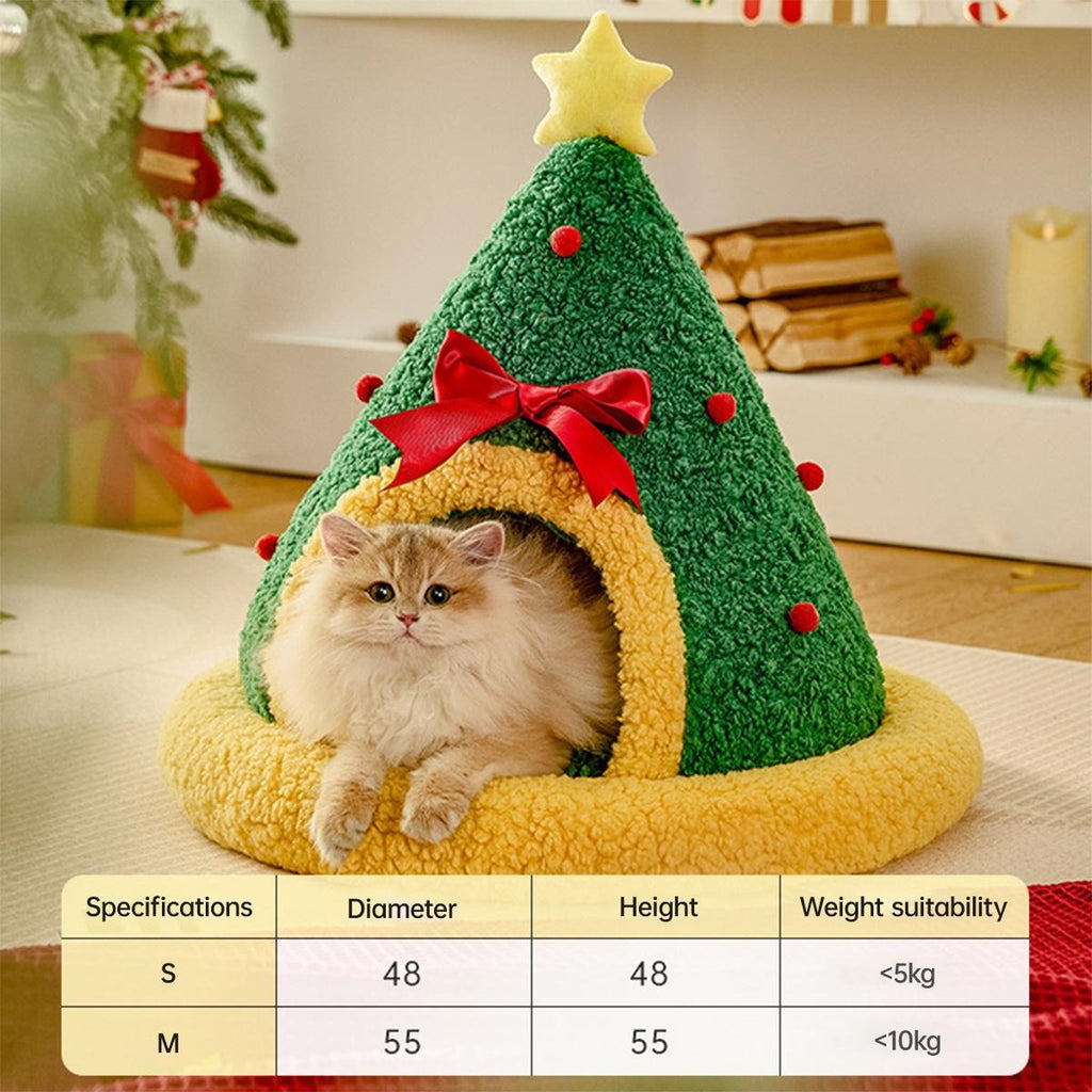 Christmas Cat Dog Beds Nest Mats, Warm Winter Pet Beds House, Gifts,Cute Cave Design
