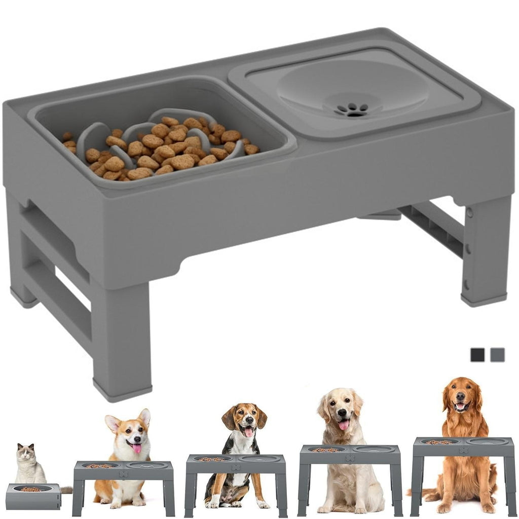 Adjustable Dog Bowls Slow Feeder 2 in 1