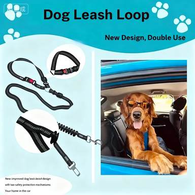 2-in-1 Dog Leash & Car Seat Belt Safty Tether