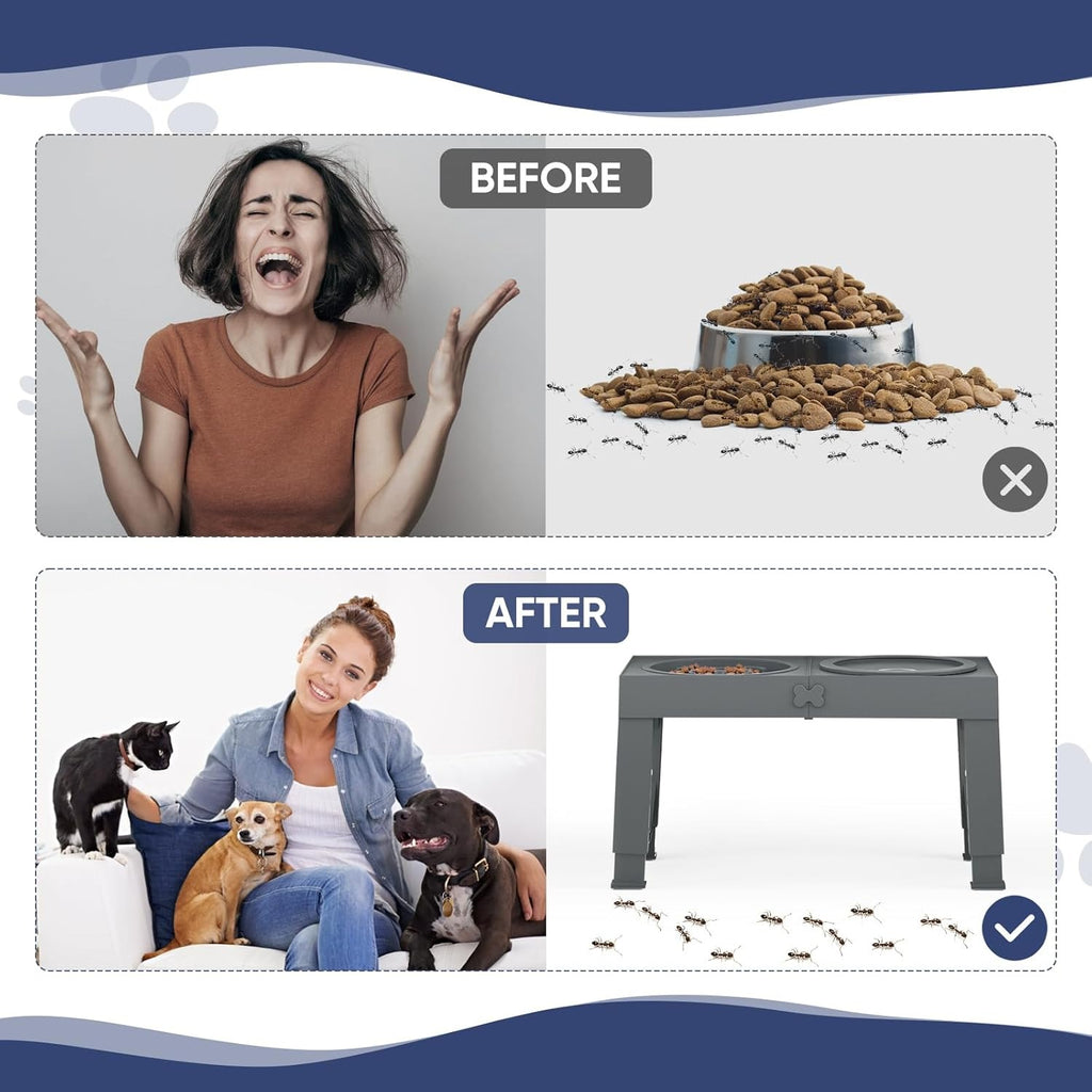 Adjustable Dog Bowls Slow Feeder 2 in 1