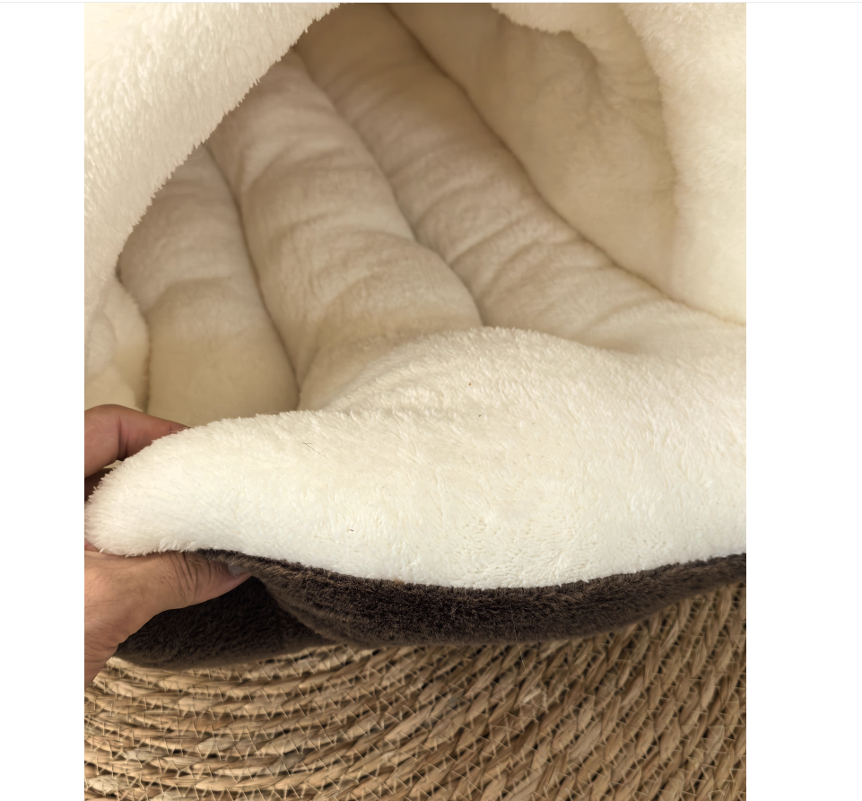 Pet Winter Warm Cave Bed With Cute Ears