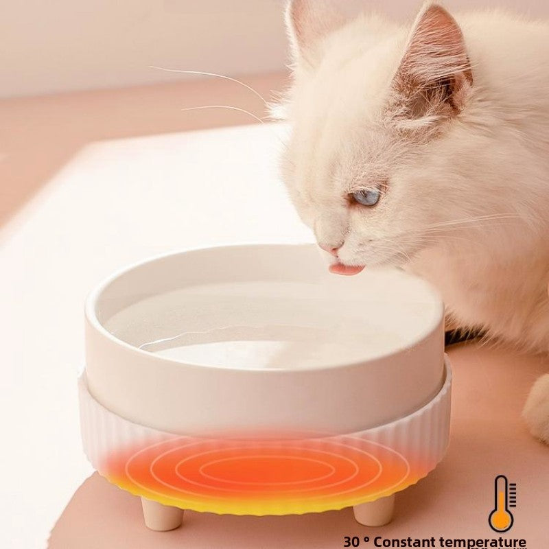Pet Winter Constant Temperature Ceramics Water Bowl 350mL, 30°C Constant