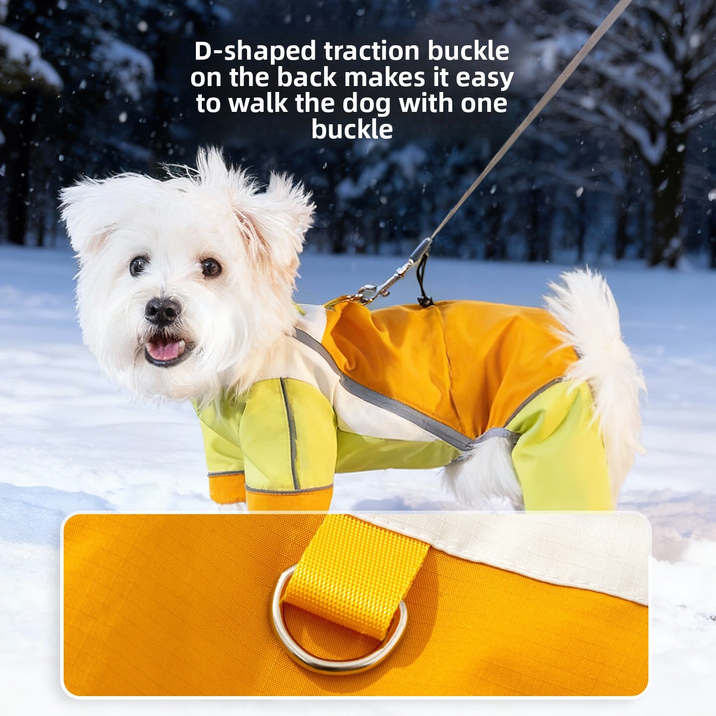 Dog Outdoor Jacket Raincoat, Waterproof and Windproof, Leash-compatible